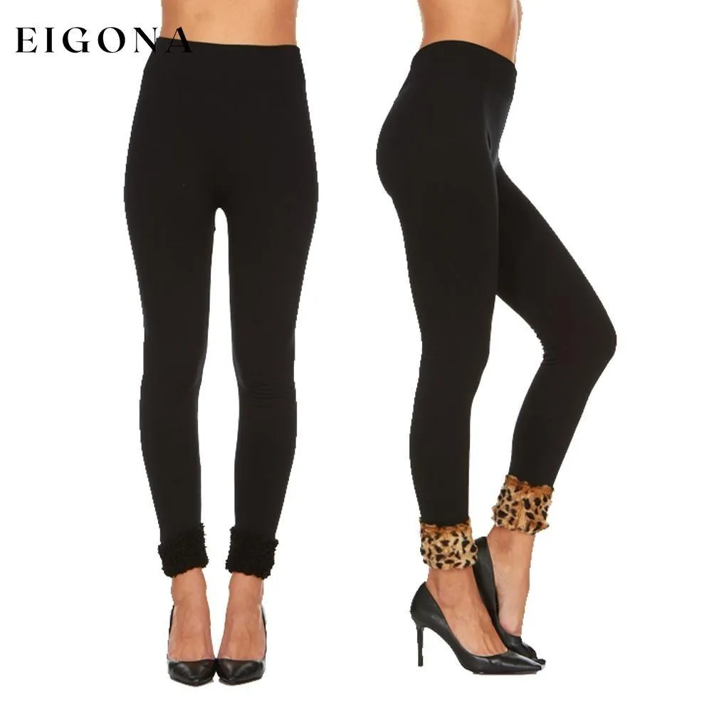 2-Pack: Women's Cuffed Fleece Leggings