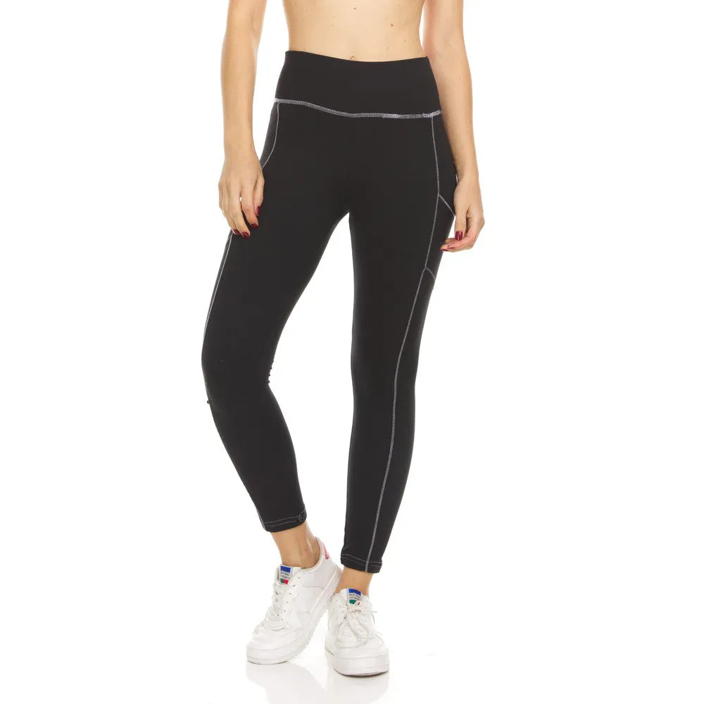 2-Pack: Women's Fleece Lined Active Leggings with Pockets