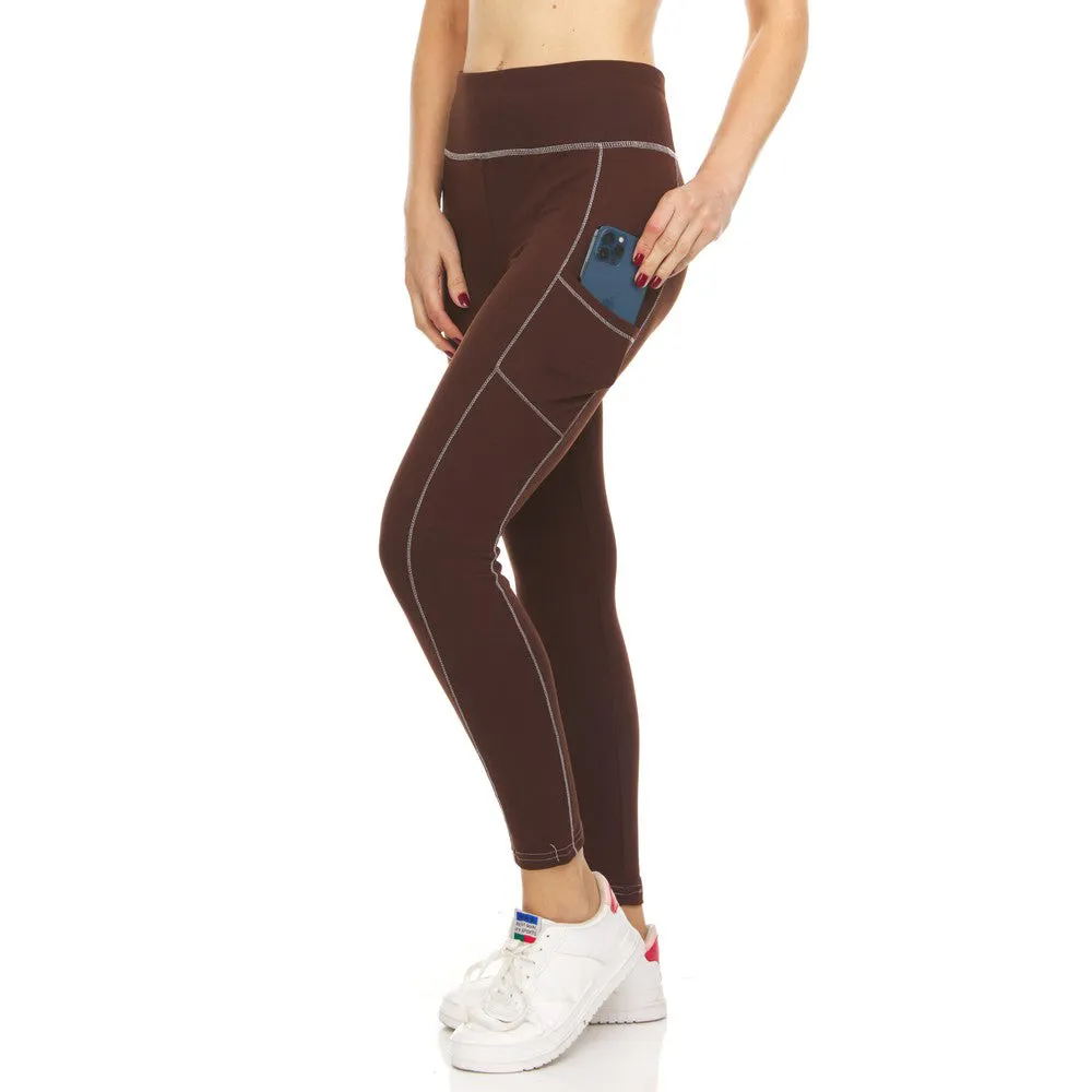 2-Pack: Women's Fleece Lined Active Leggings with Pockets