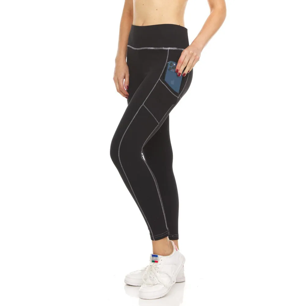 2-Pack: Women's Fleece Lined Active Leggings with Pockets