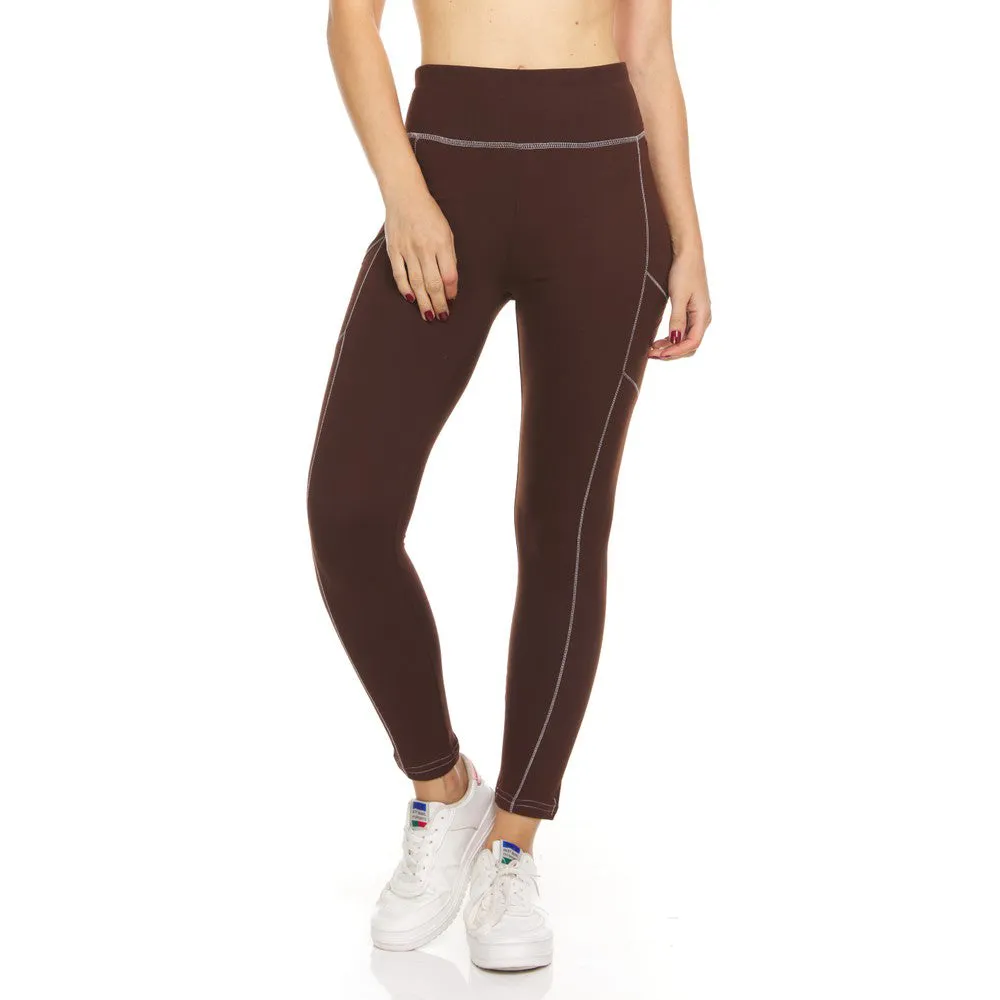 2-Pack: Women's Fleece Lined Active Leggings with Pockets