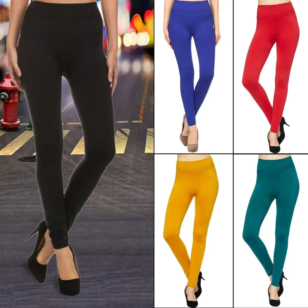 5-Pack: Women's Premium Fleece Leggings