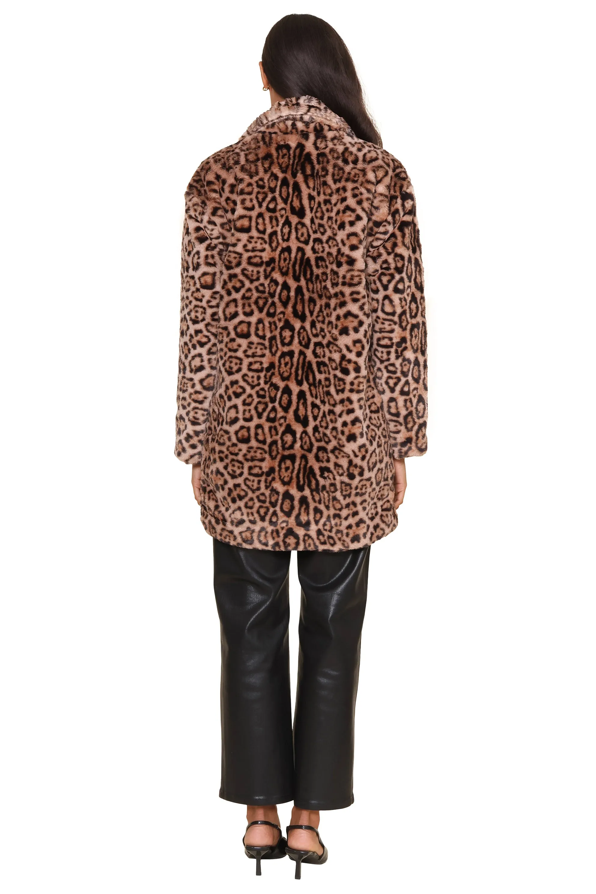 Adriana Leopard Faux Fur Jacket