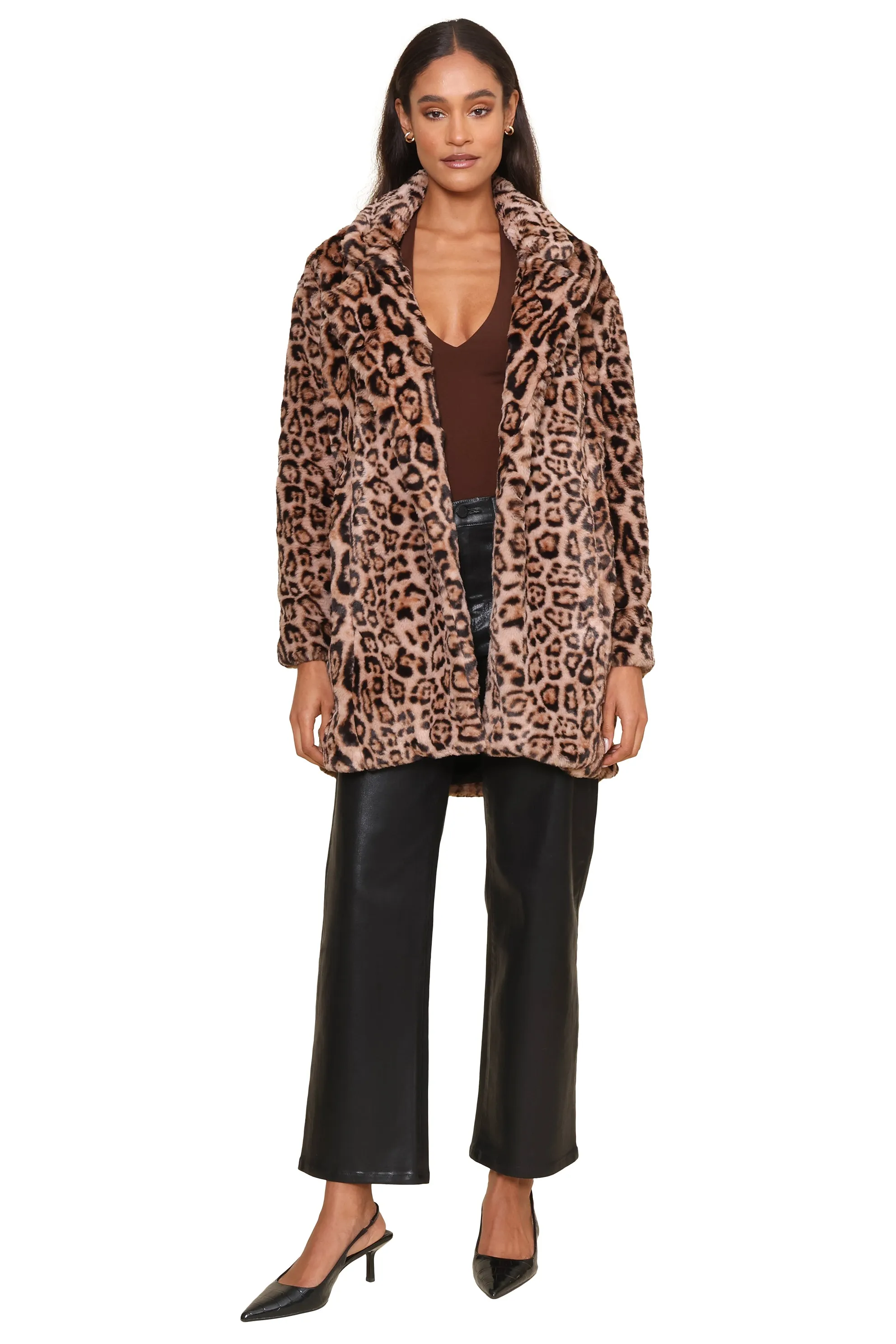 Adriana Leopard Faux Fur Jacket