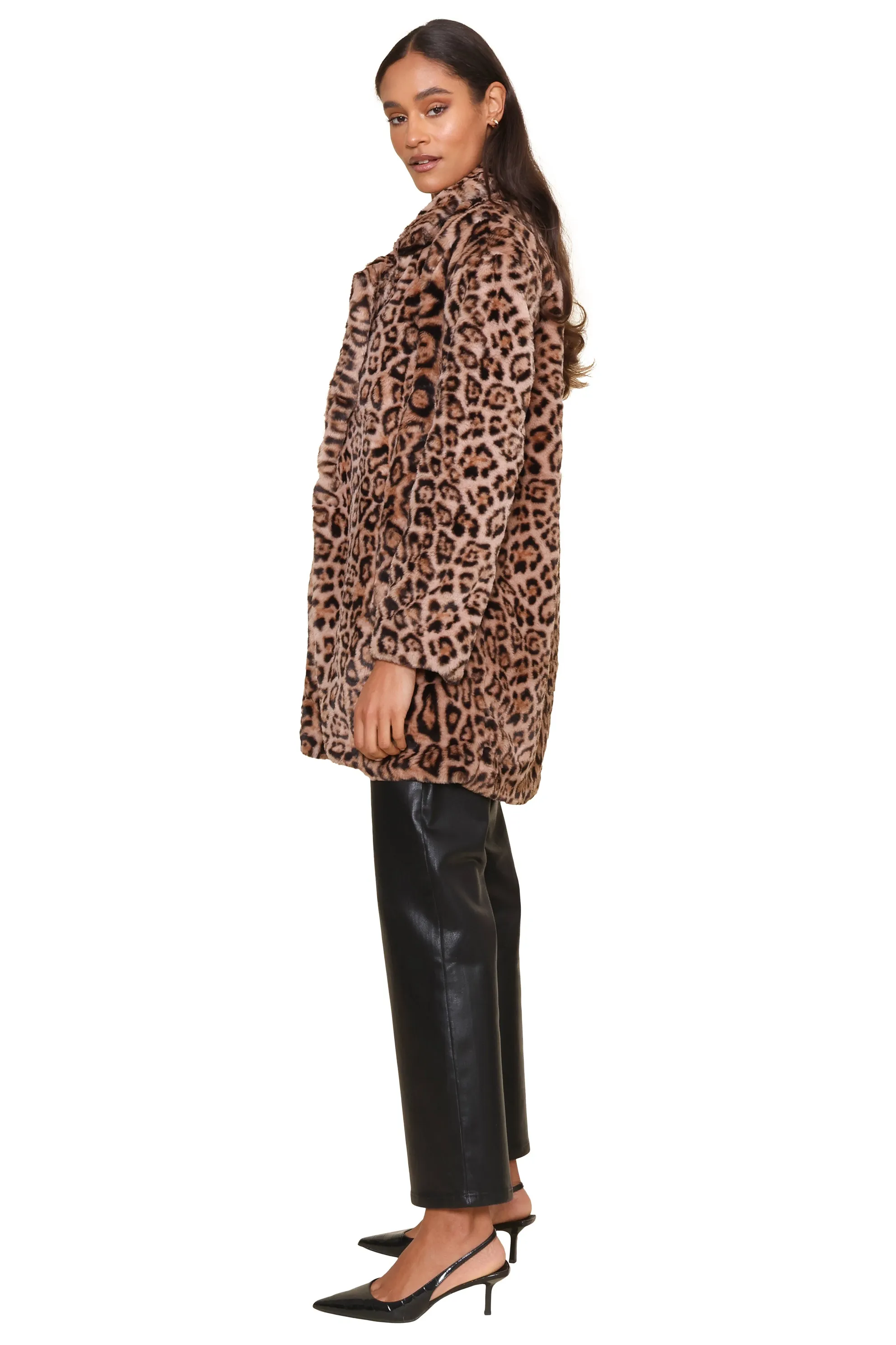 Adriana Leopard Faux Fur Jacket