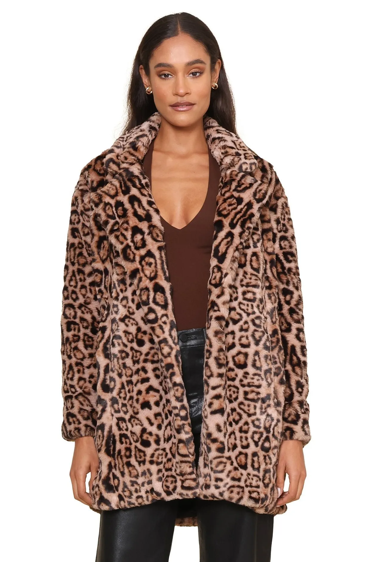 Adriana Leopard Faux Fur Jacket