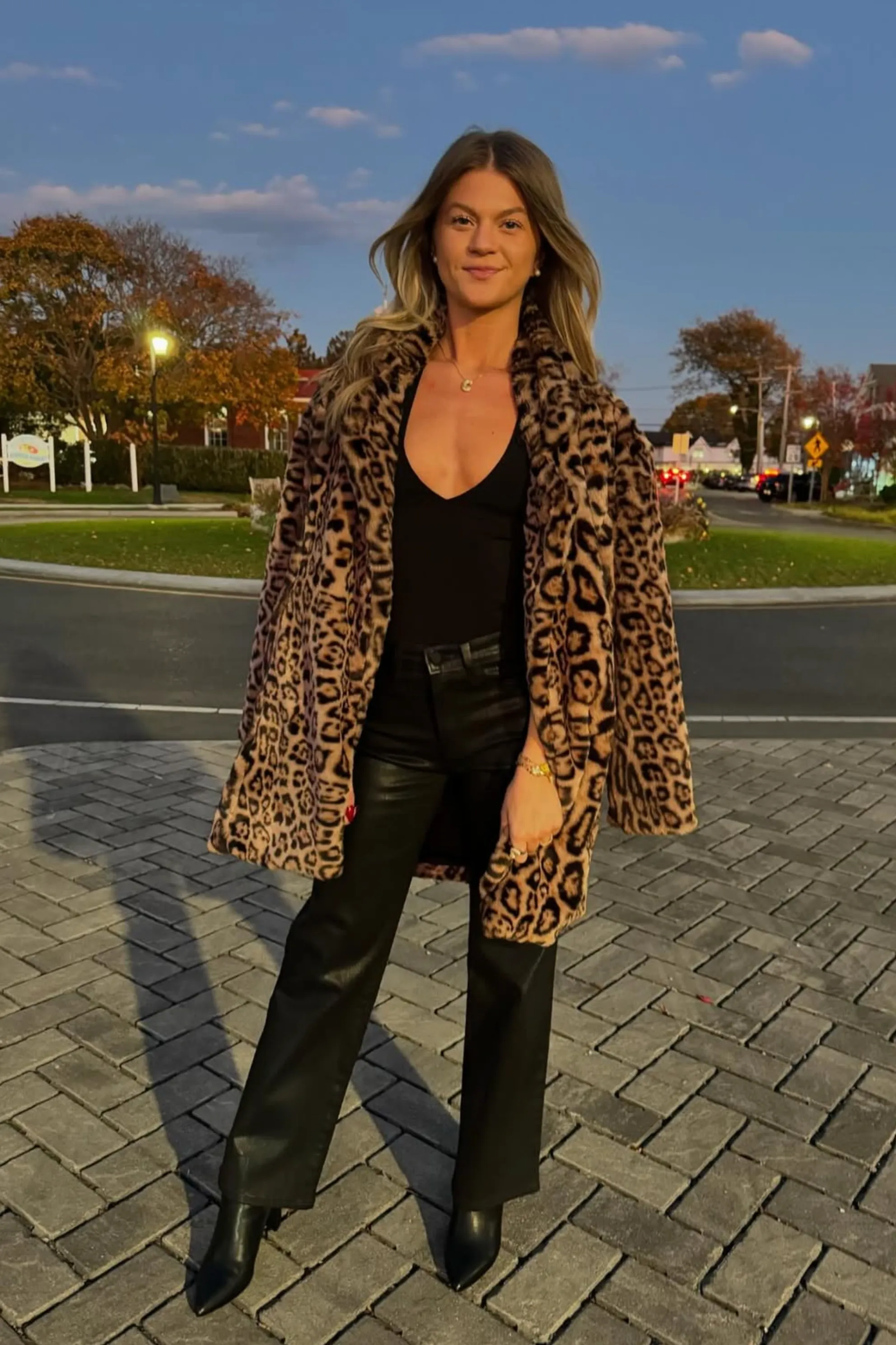 Adriana Leopard Faux Fur Jacket