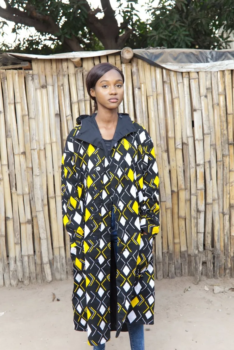 African Summer Parka In Black & Yellow