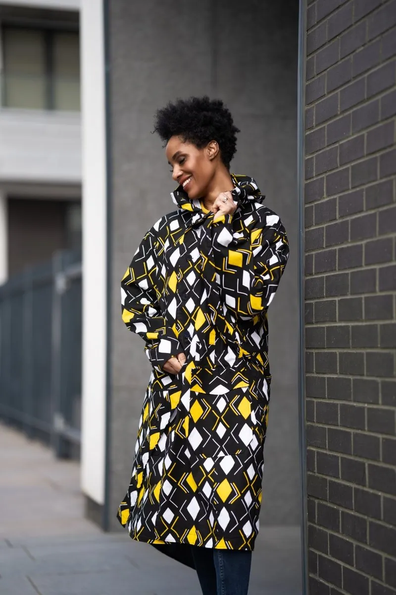 African Summer Parka In Black & Yellow