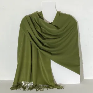 Aggie Cashmere Mix Wrap - Laurel Green