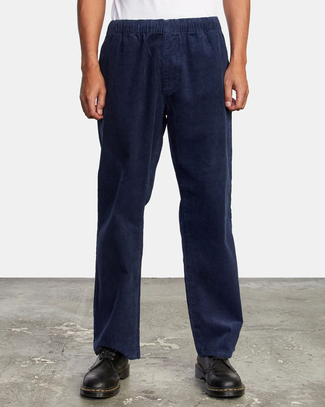 Americana Elastic Waist Cord Pants - Moody Blue