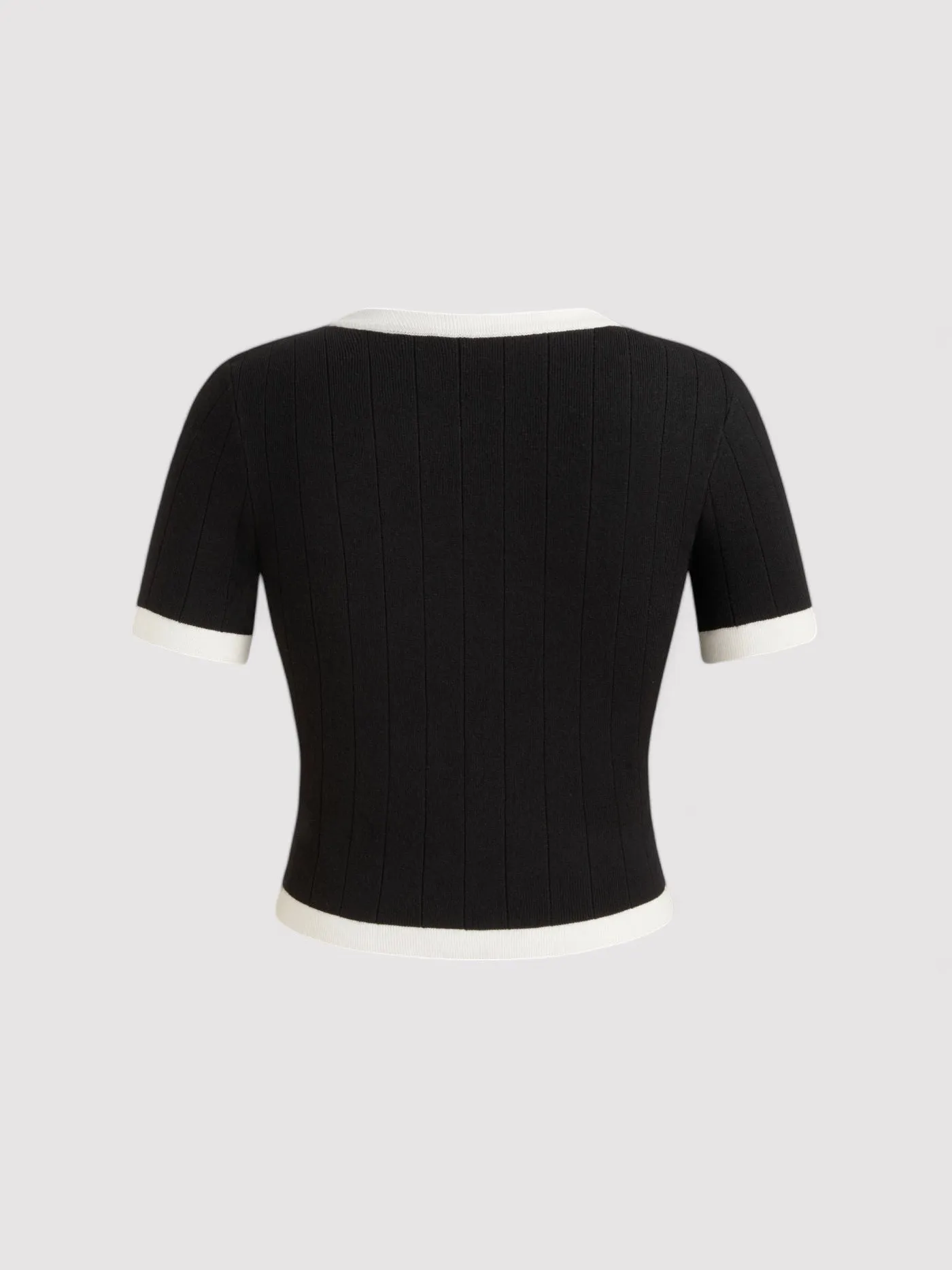 Ancien | Knitted Round Neck Short Sleeve Top