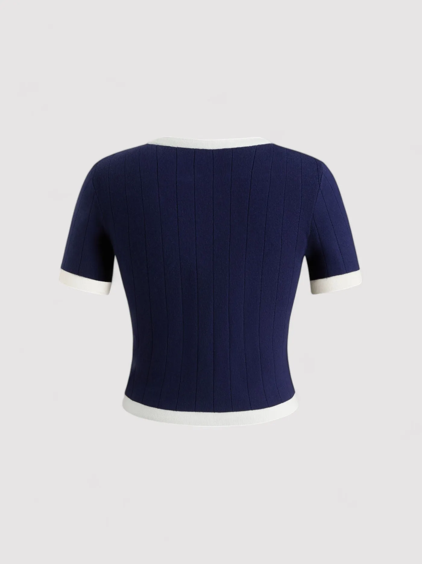 Ancien | Knitted Round Neck Short Sleeve Top