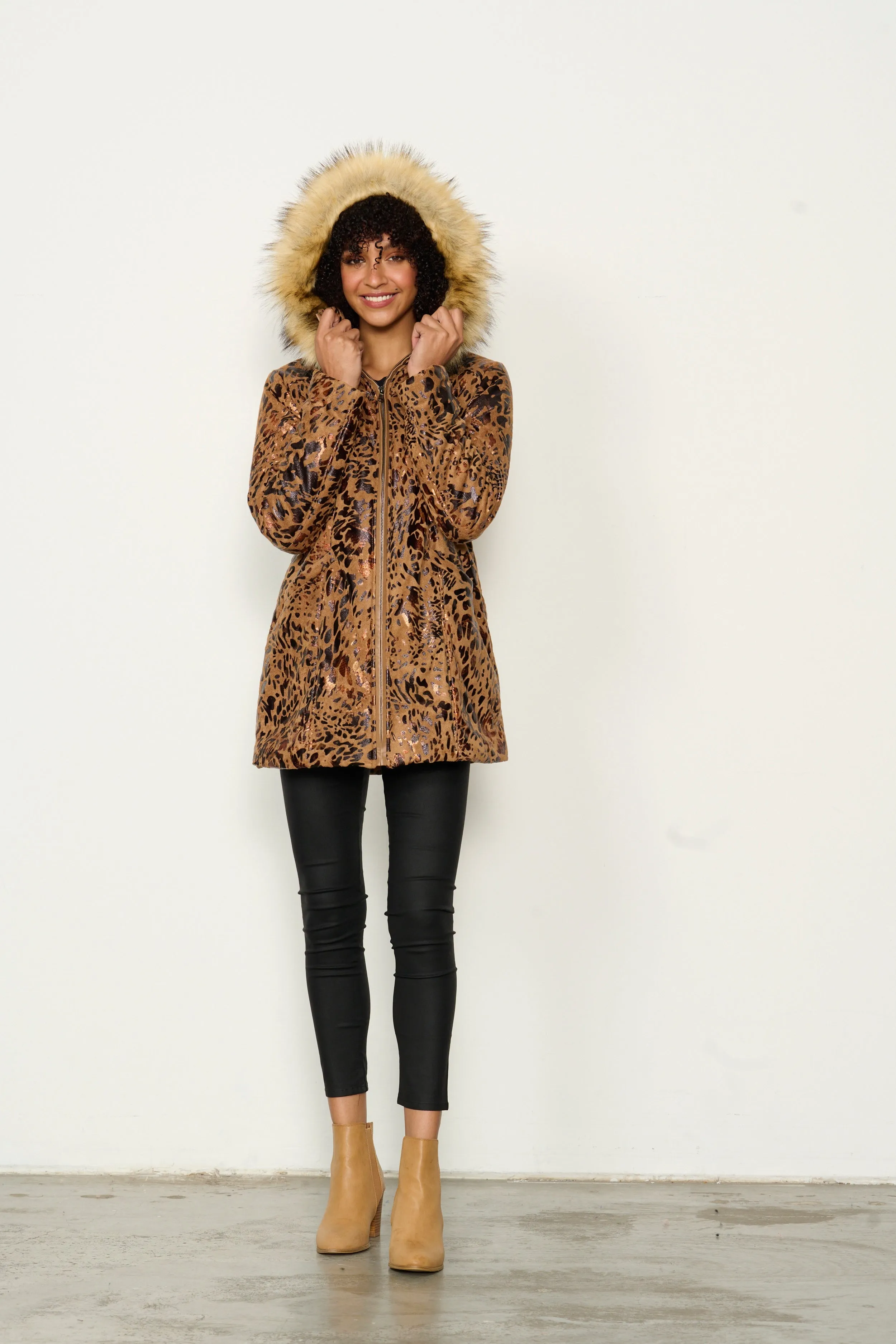 Animal Print Coat - CAJU