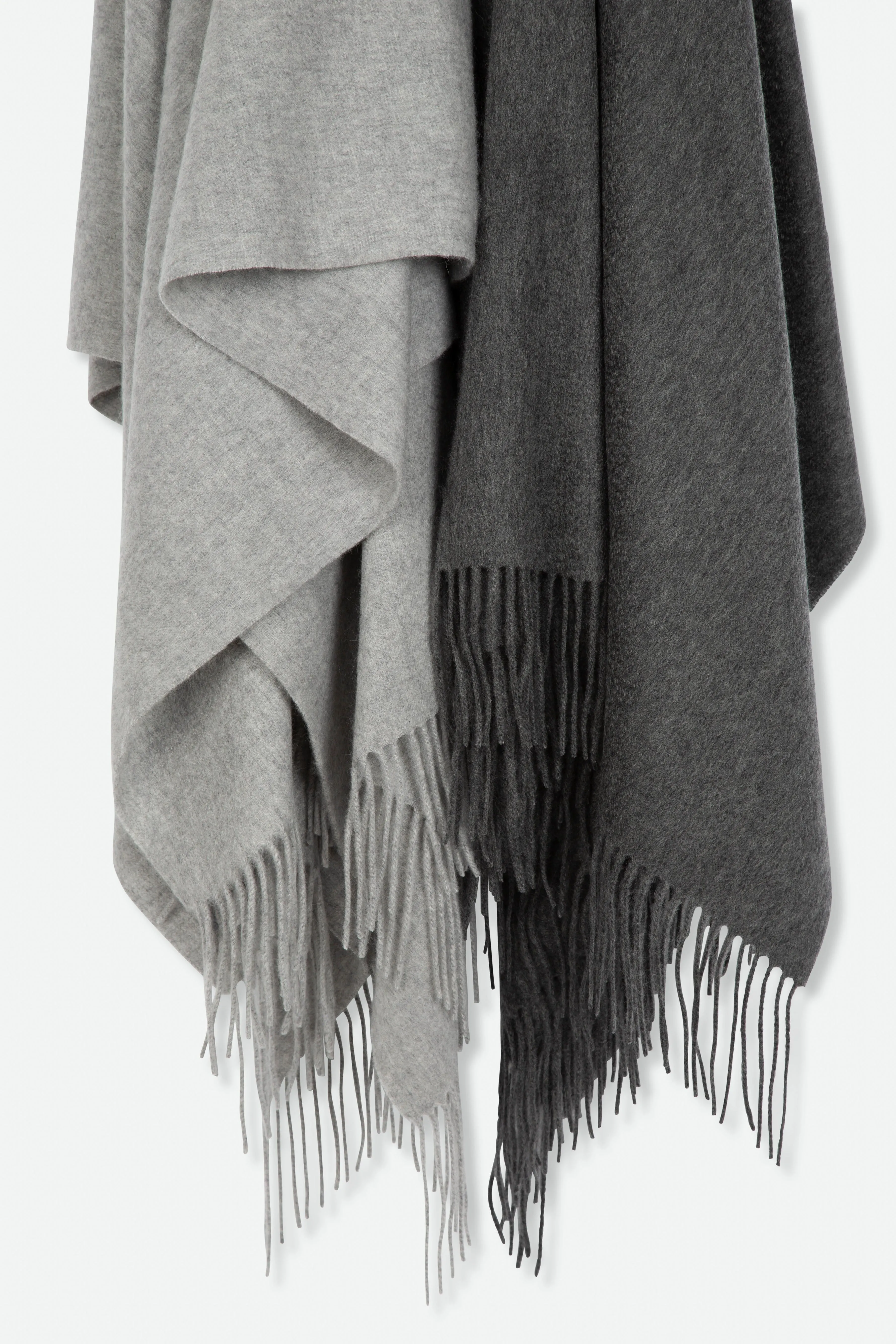 BASILIO BLANKET FRINGED WRAP IN PURE CASHMERE