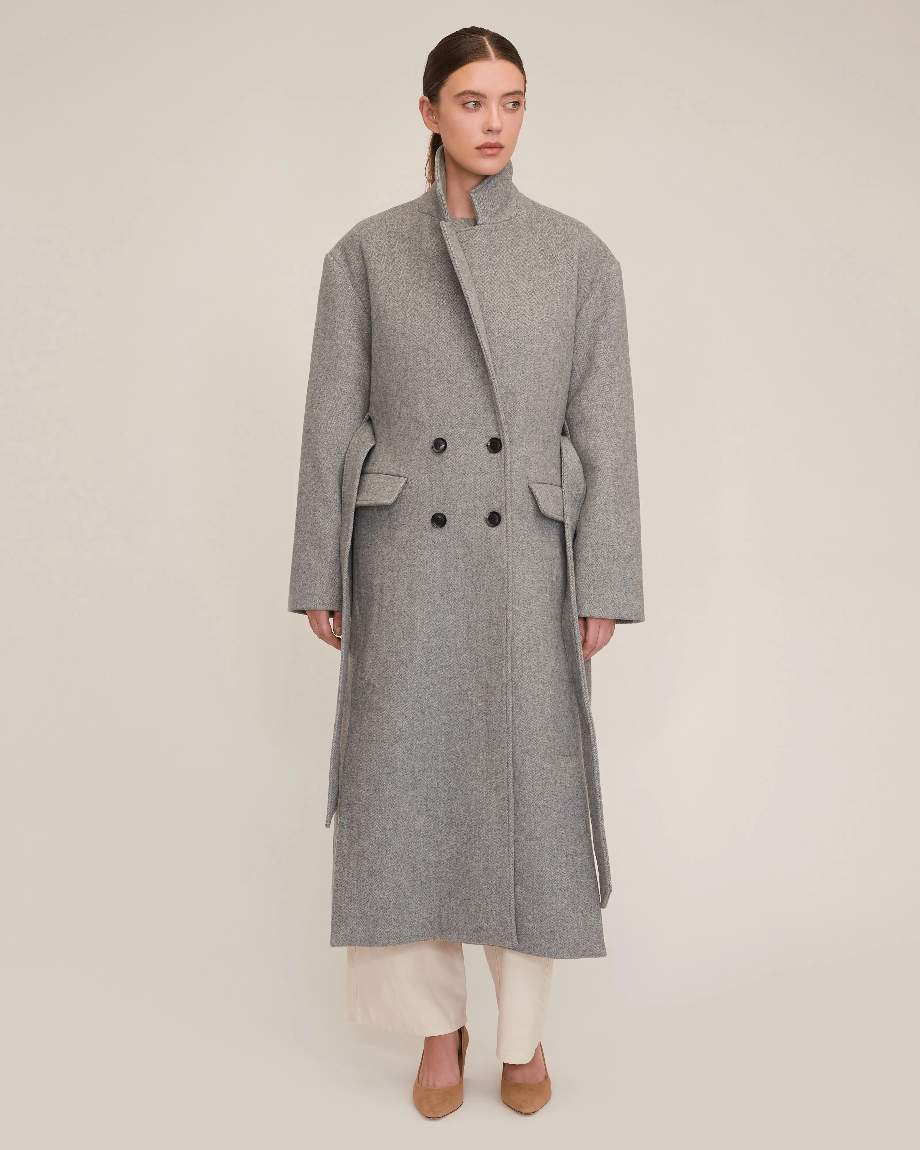 Baylor Double Breasted Wool Overcoat