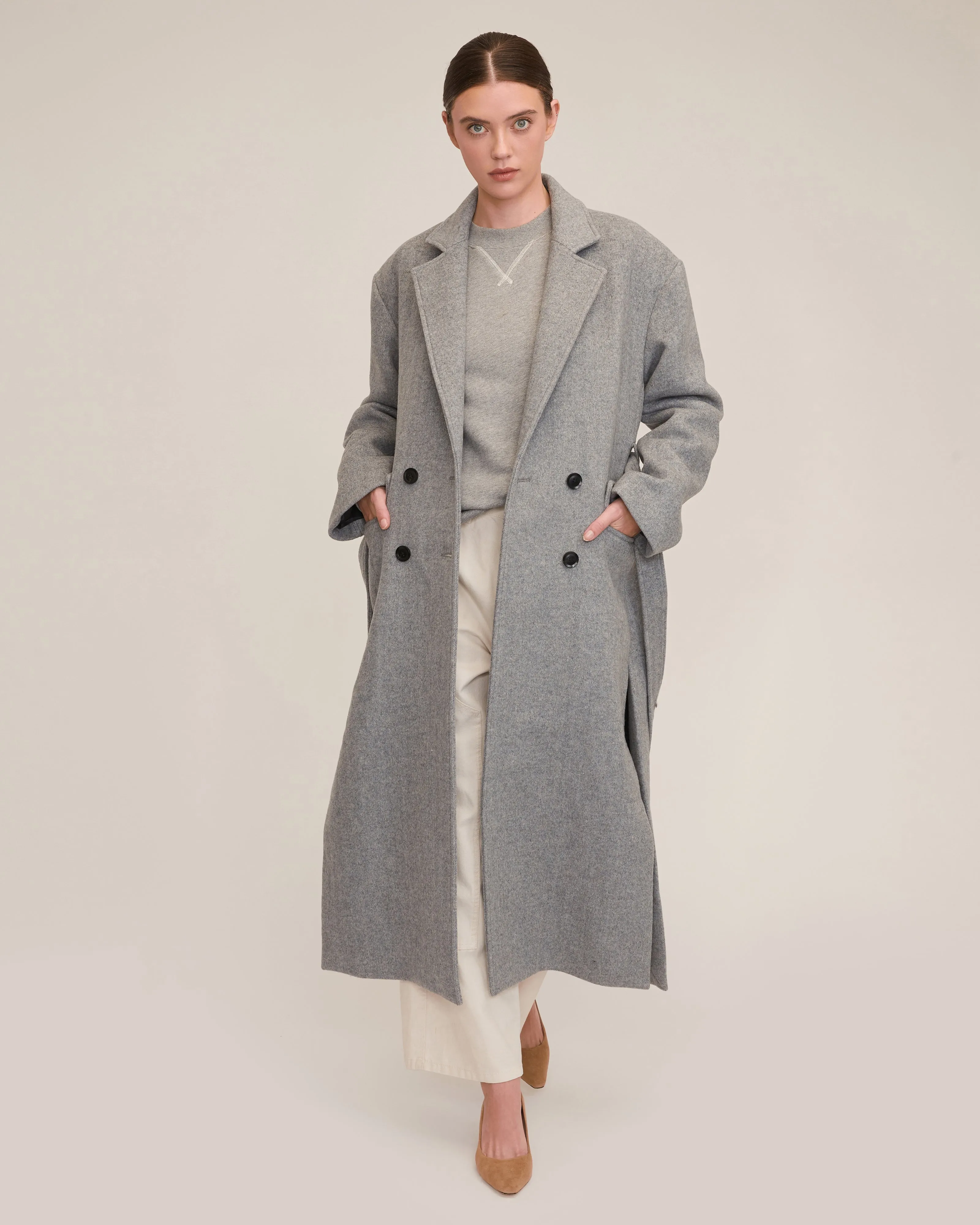 Baylor Double Breasted Wool Overcoat