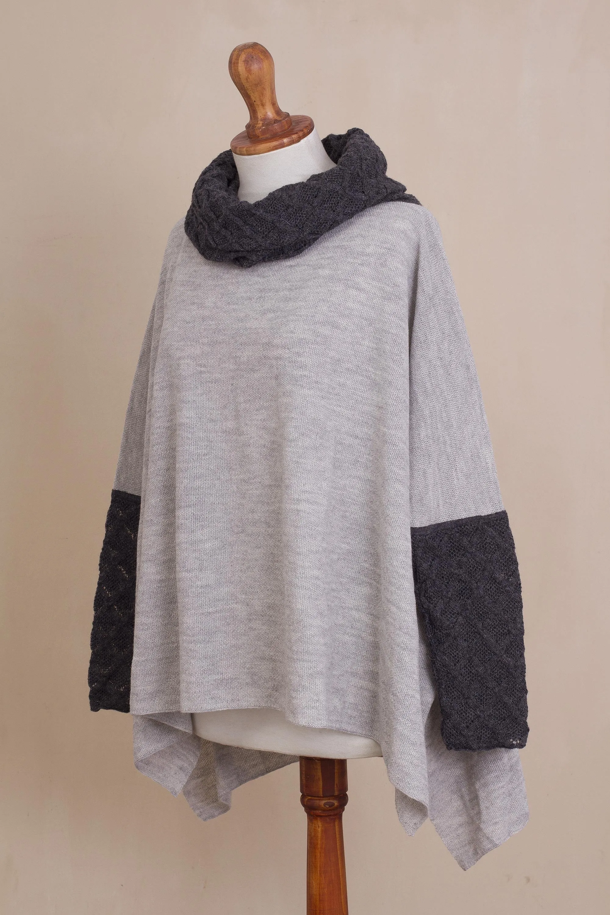 Beautiful Warmth in Dove Grey Knit Alpaca Blend Pullover in Dove Grey from Peru