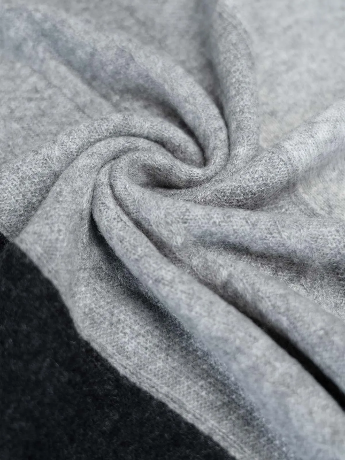 Black and Gray Cashmere Wrap