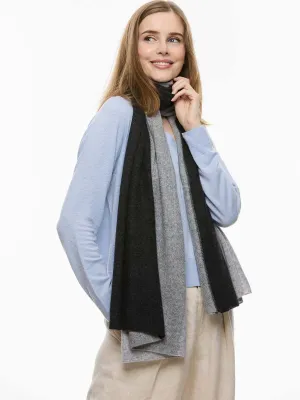 Black and Gray Cashmere Wrap