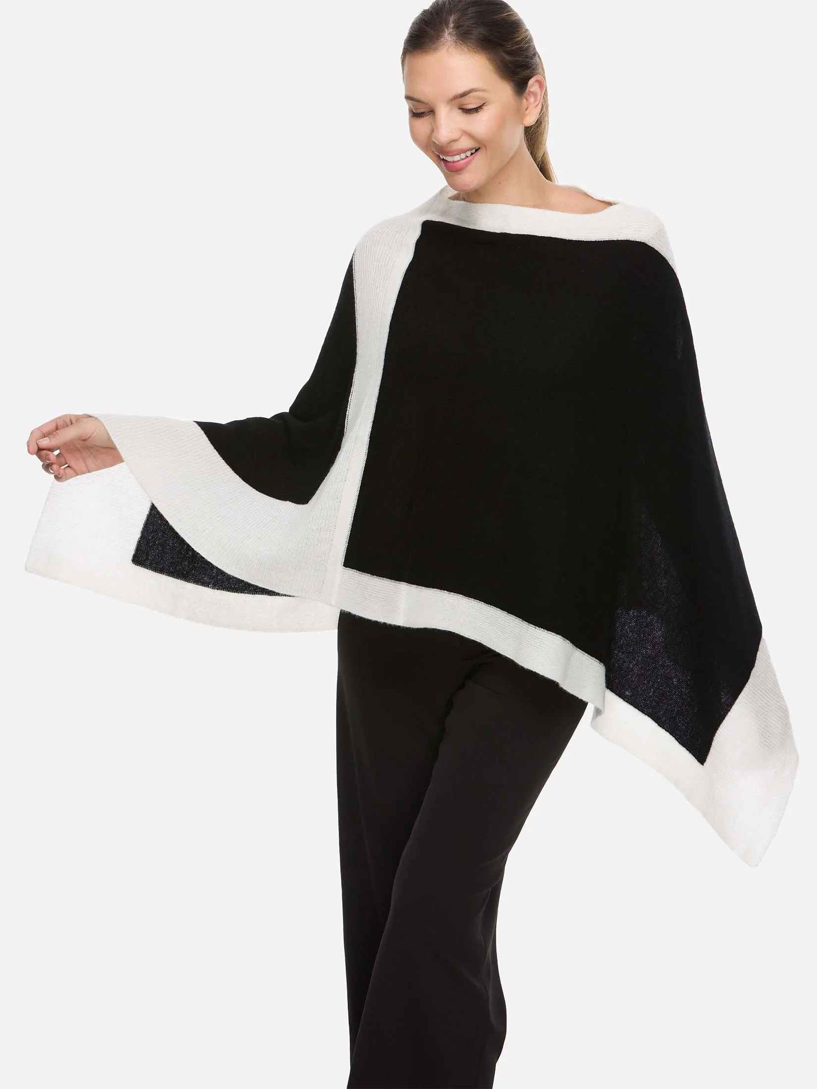 Black Cashmere Poncho