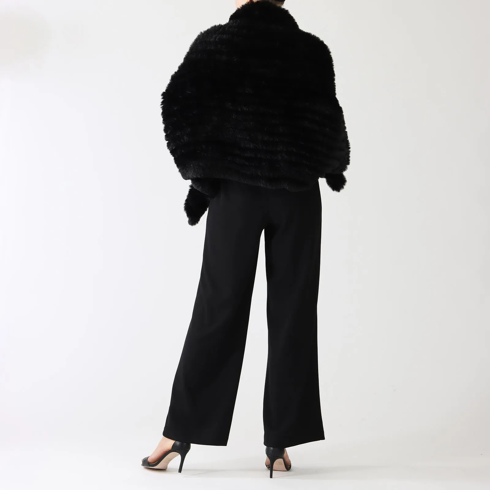 Black Faux Fur Bolero Jacket