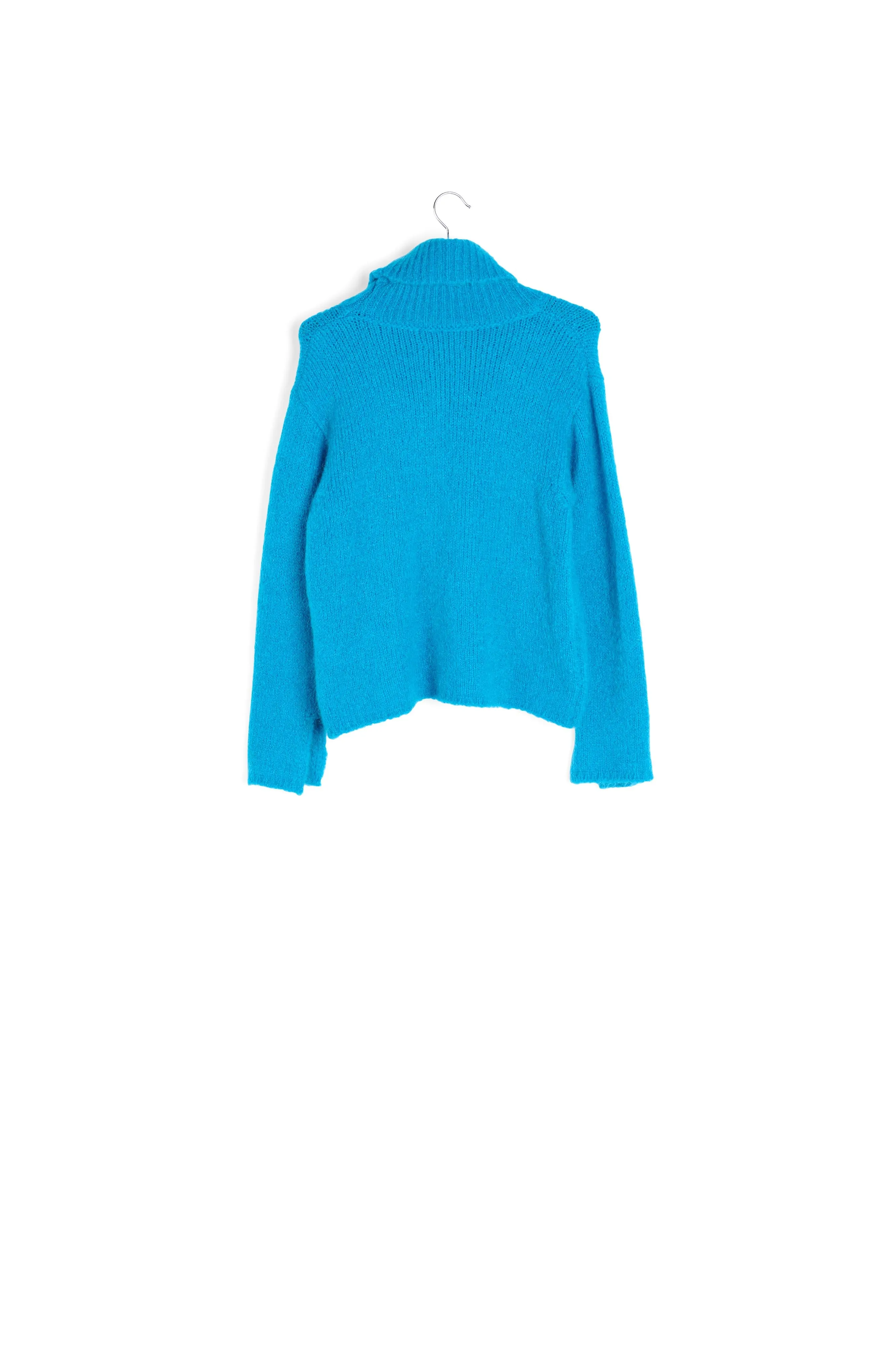 Blue mohair-blend turtleneck sweater