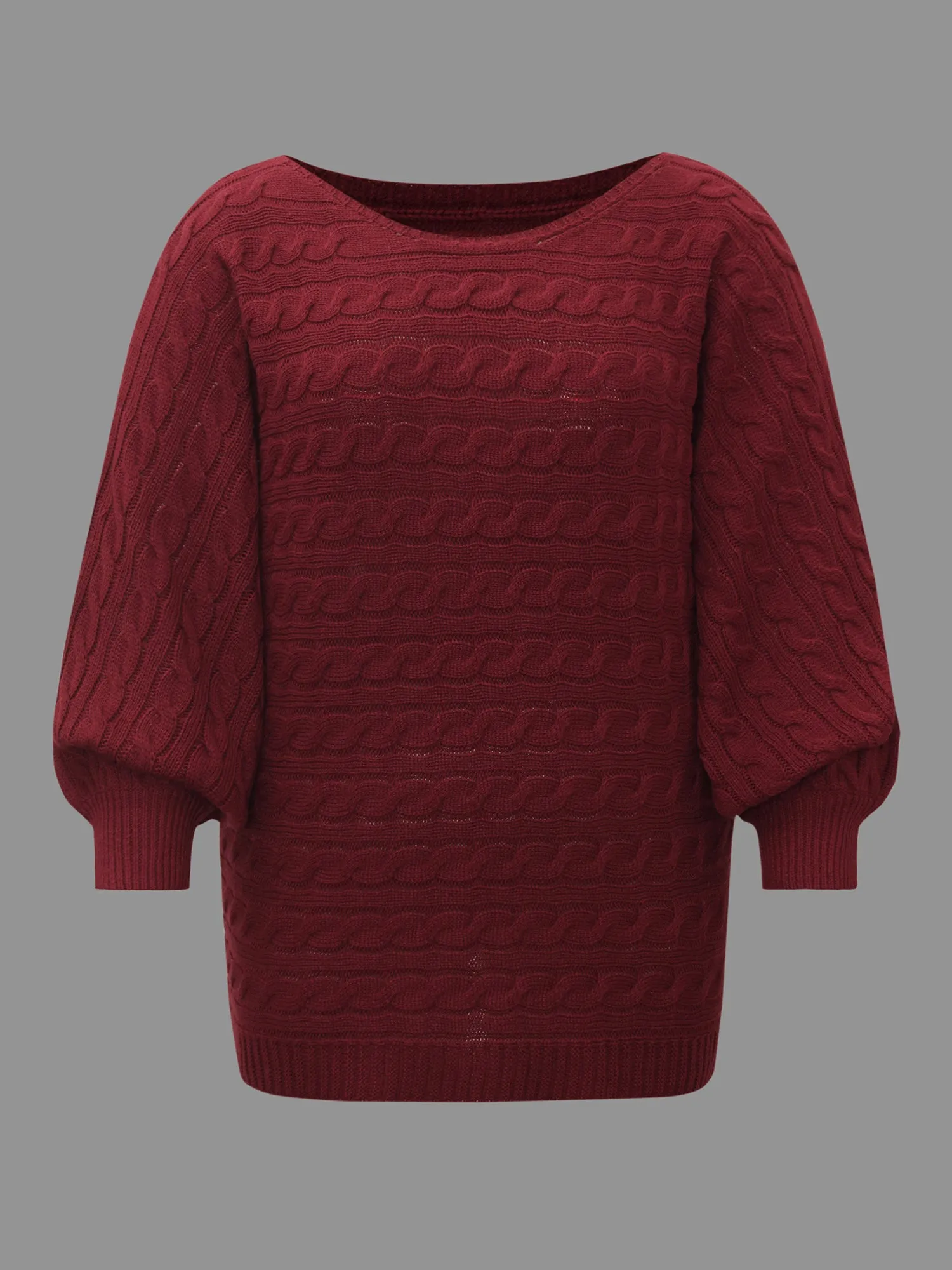 Cable Knit Dolman Sleeve Pullover