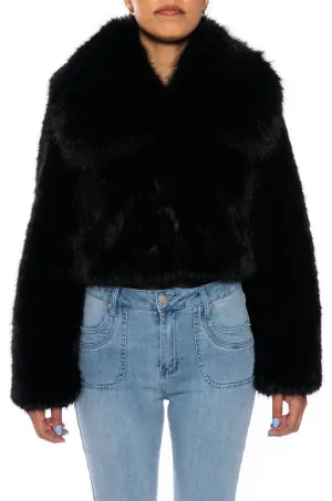 CADENCE BLACK FAUX FUR JACKET