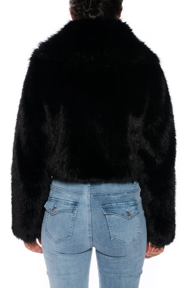 CADENCE BLACK FAUX FUR JACKET