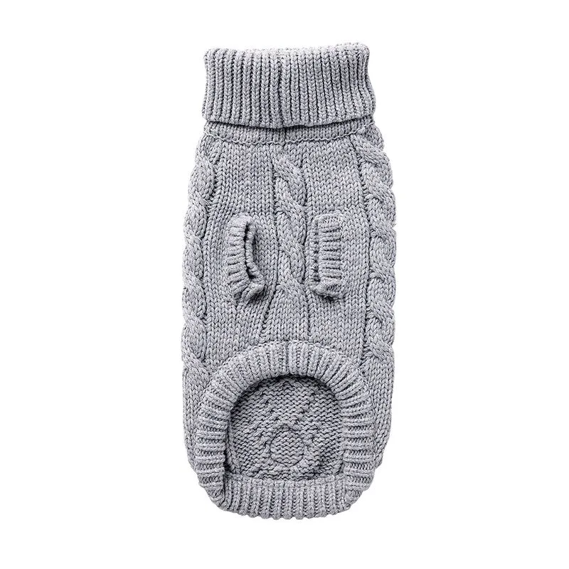 Chalet Sweater - Grey Cozy Cable Knit for Dogs