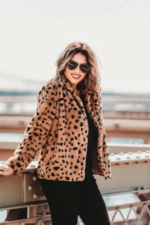 Chic Mood Faux Fur Animal Print Jacket