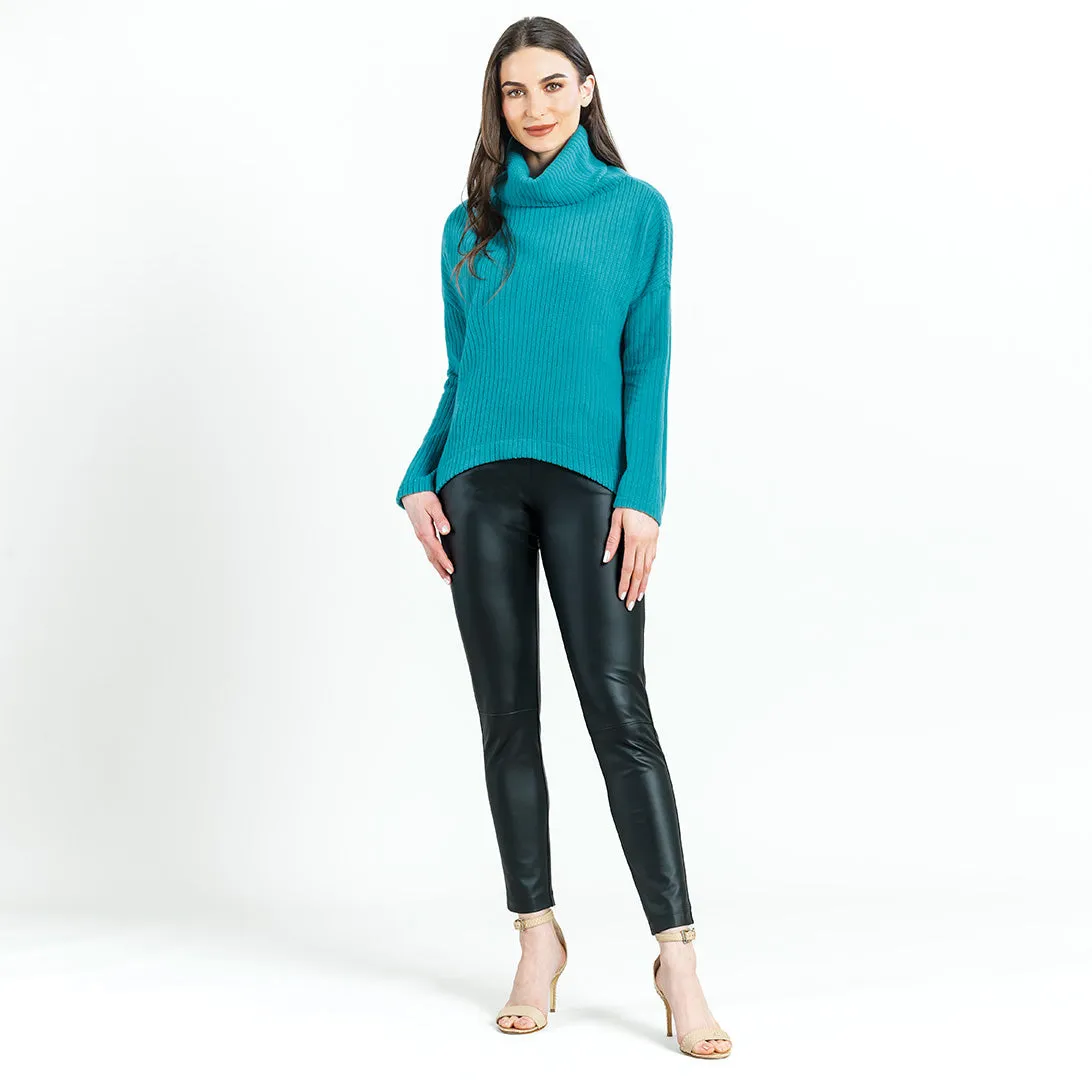 Chunky Ribbed - Tipped Hem Sweater Top - Teal - Limited Sizes!