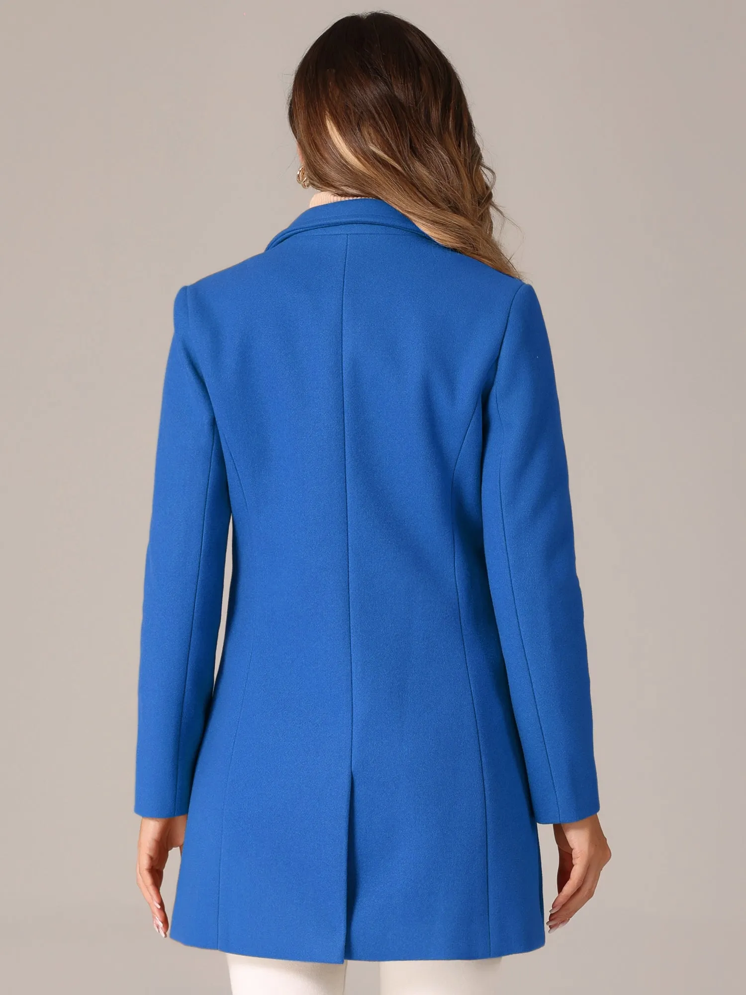 Classic Notched Lapel Long Sleeve Buttoned Coat