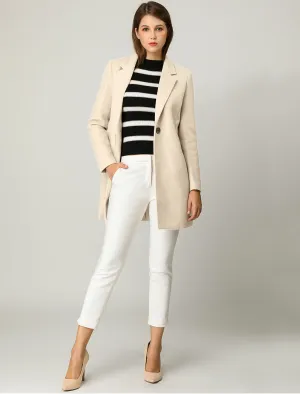 Classic Notched Lapel Long Sleeve Buttoned Coat