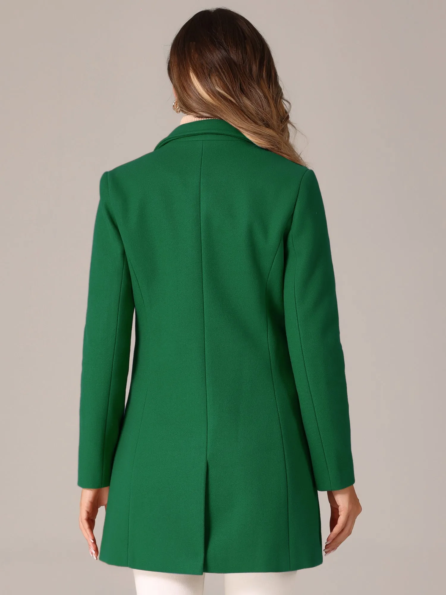 Classic Notched Lapel Long Sleeve Buttoned Coat