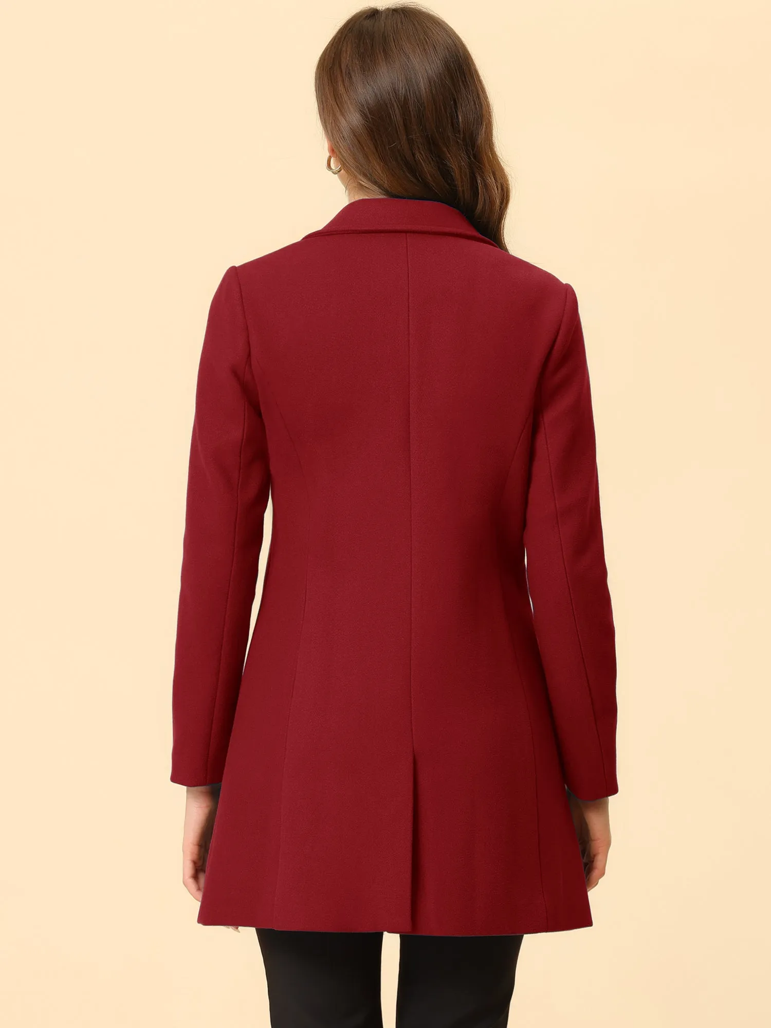 Classic Notched Lapel Long Sleeve Buttoned Coat