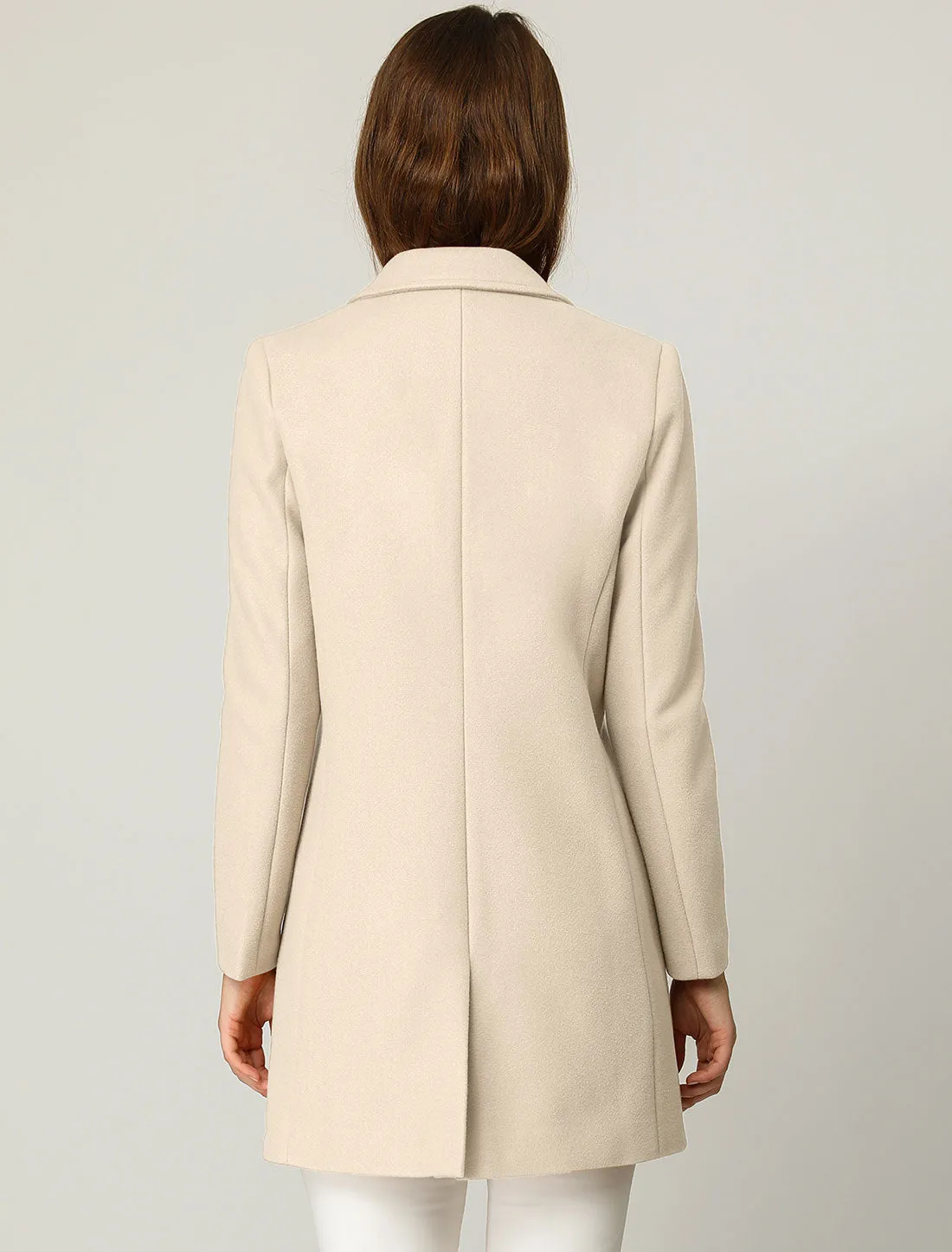 Classic Notched Lapel Long Sleeve Buttoned Coat