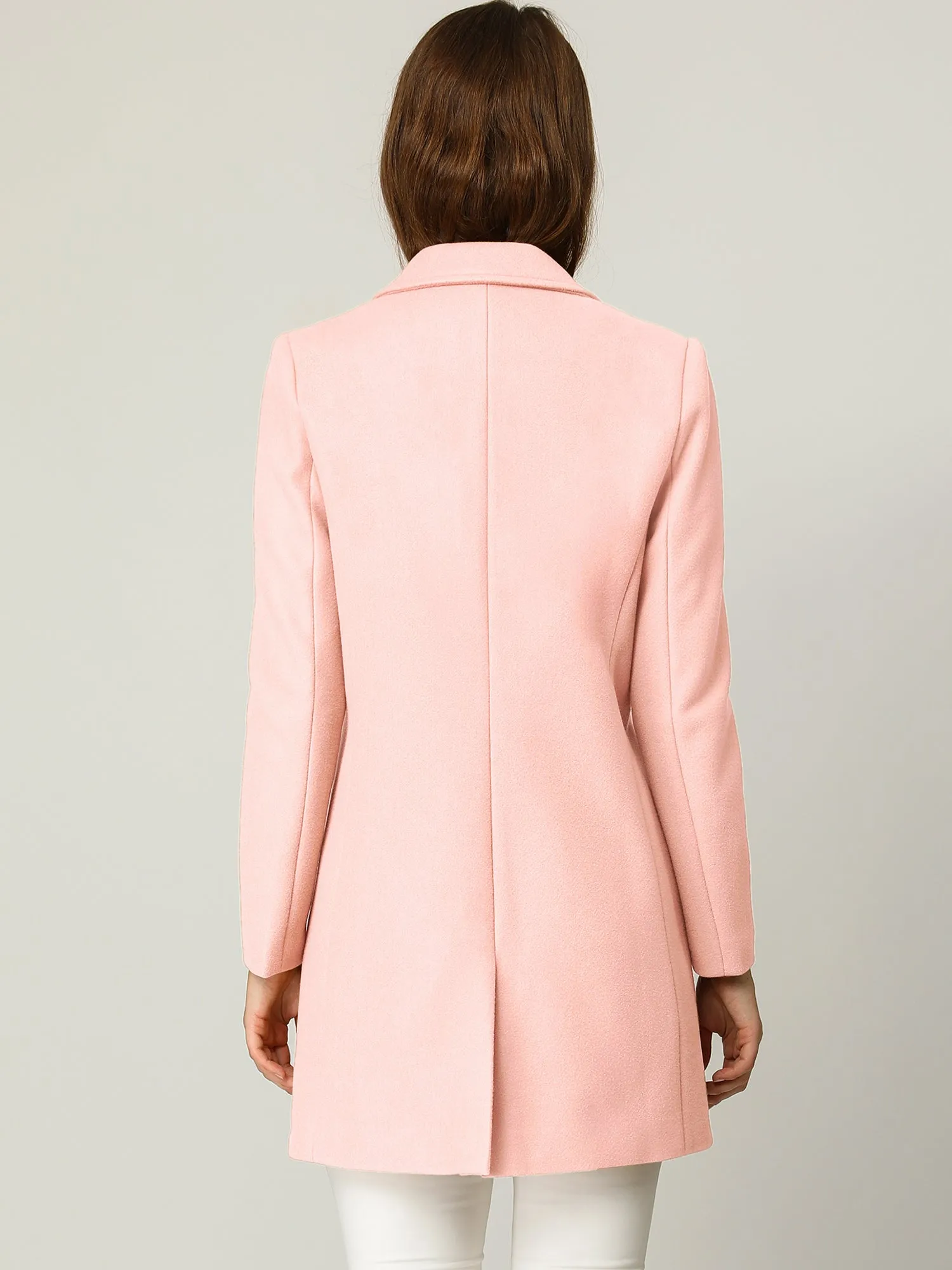 Classic Notched Lapel Long Sleeve Buttoned Coat