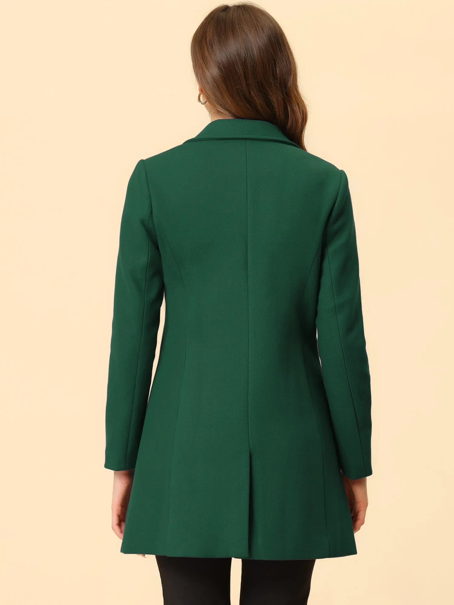 Classic Notched Lapel Long Sleeve Buttoned Coat