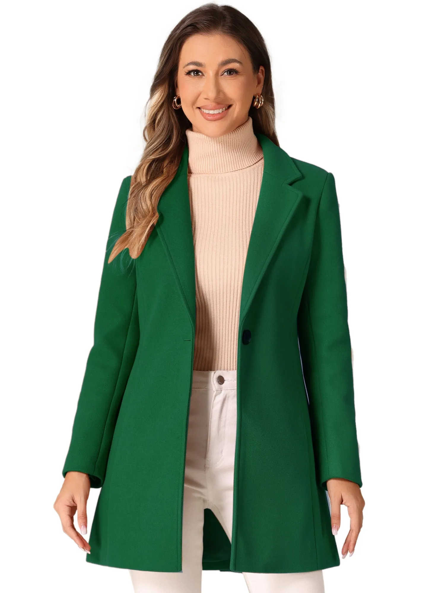 Classic Notched Lapel Long Sleeve Buttoned Coat