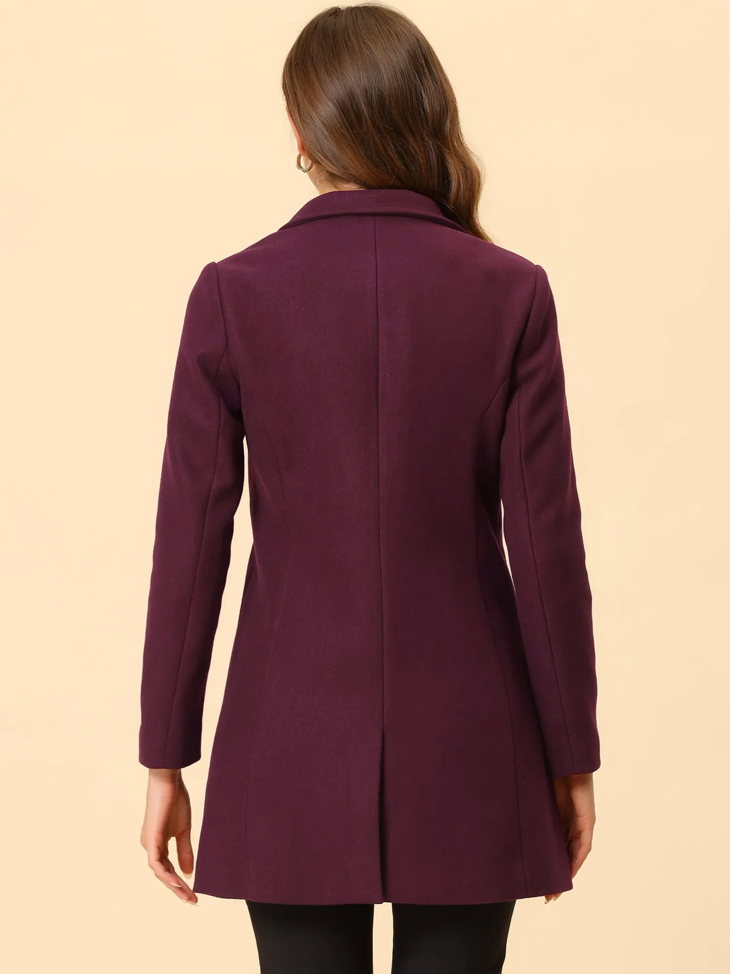 Classic Notched Lapel Long Sleeve Buttoned Coat