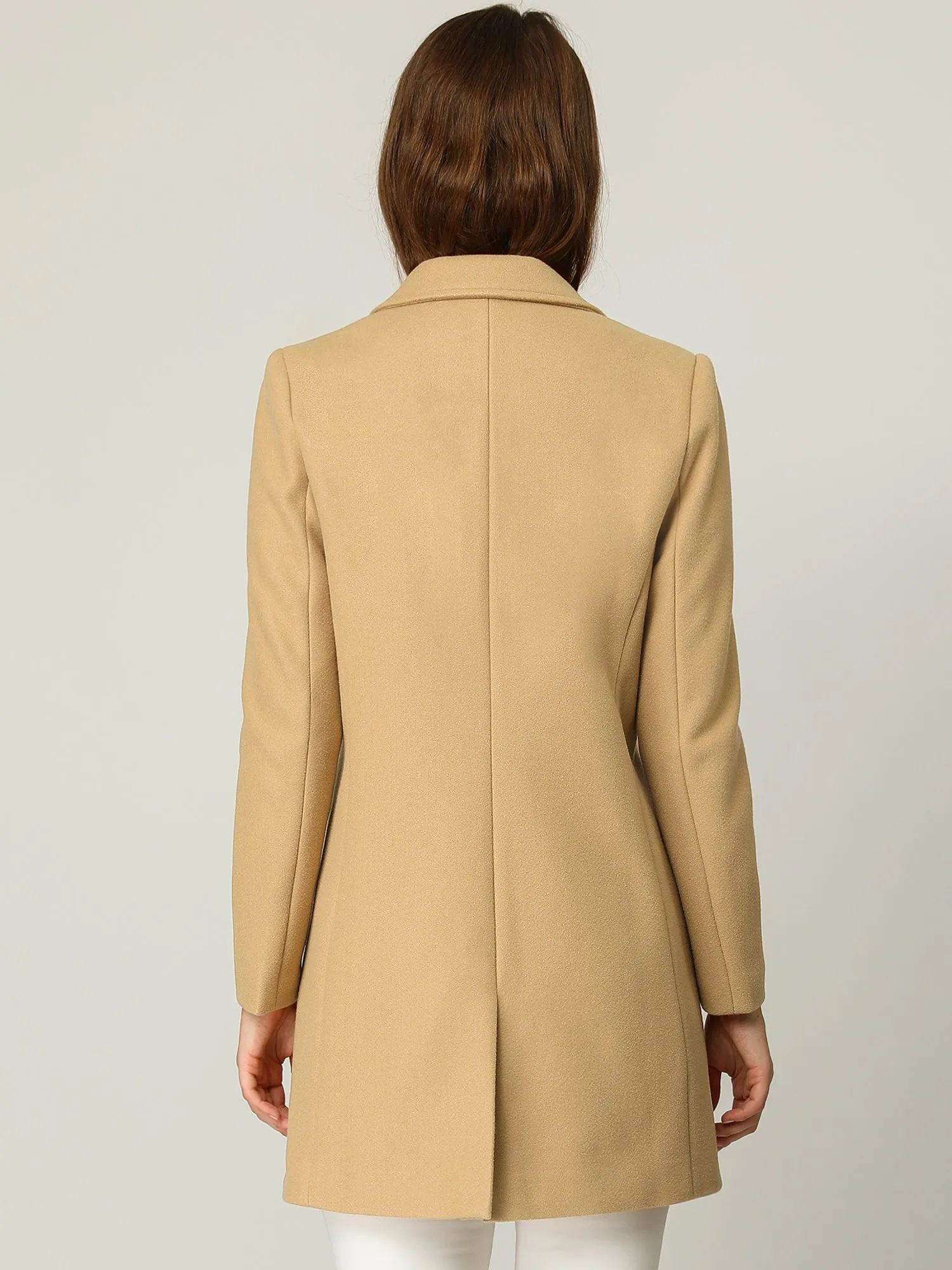 Classic Notched Lapel Long Sleeve Buttoned Coat