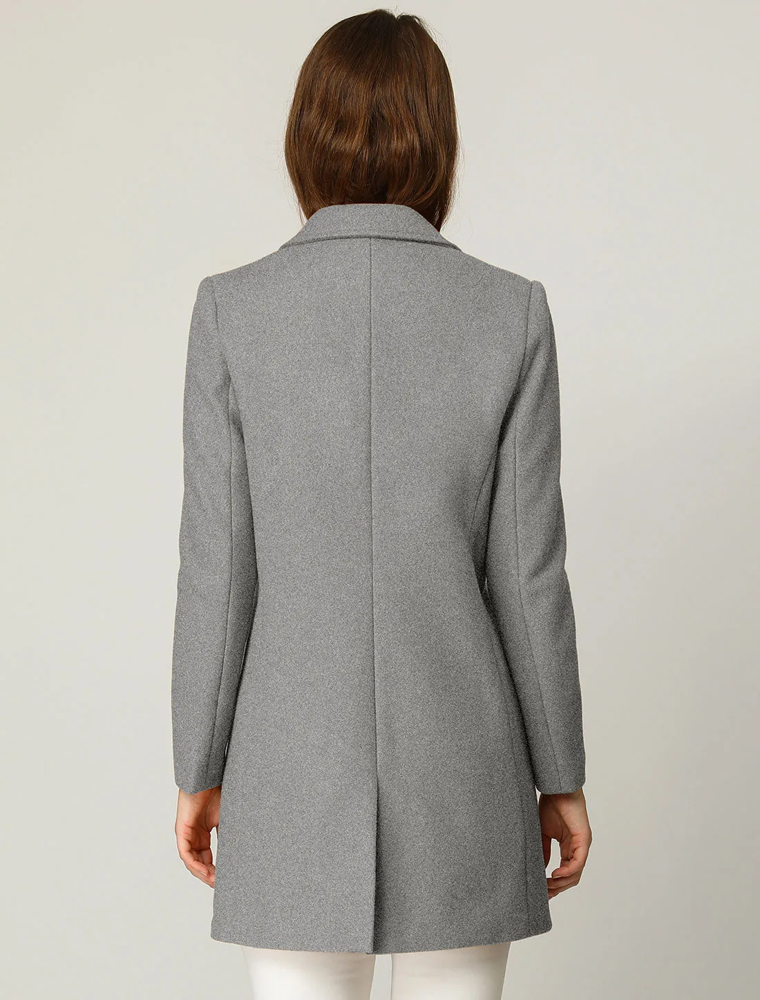 Classic Notched Lapel Long Sleeve Buttoned Coat