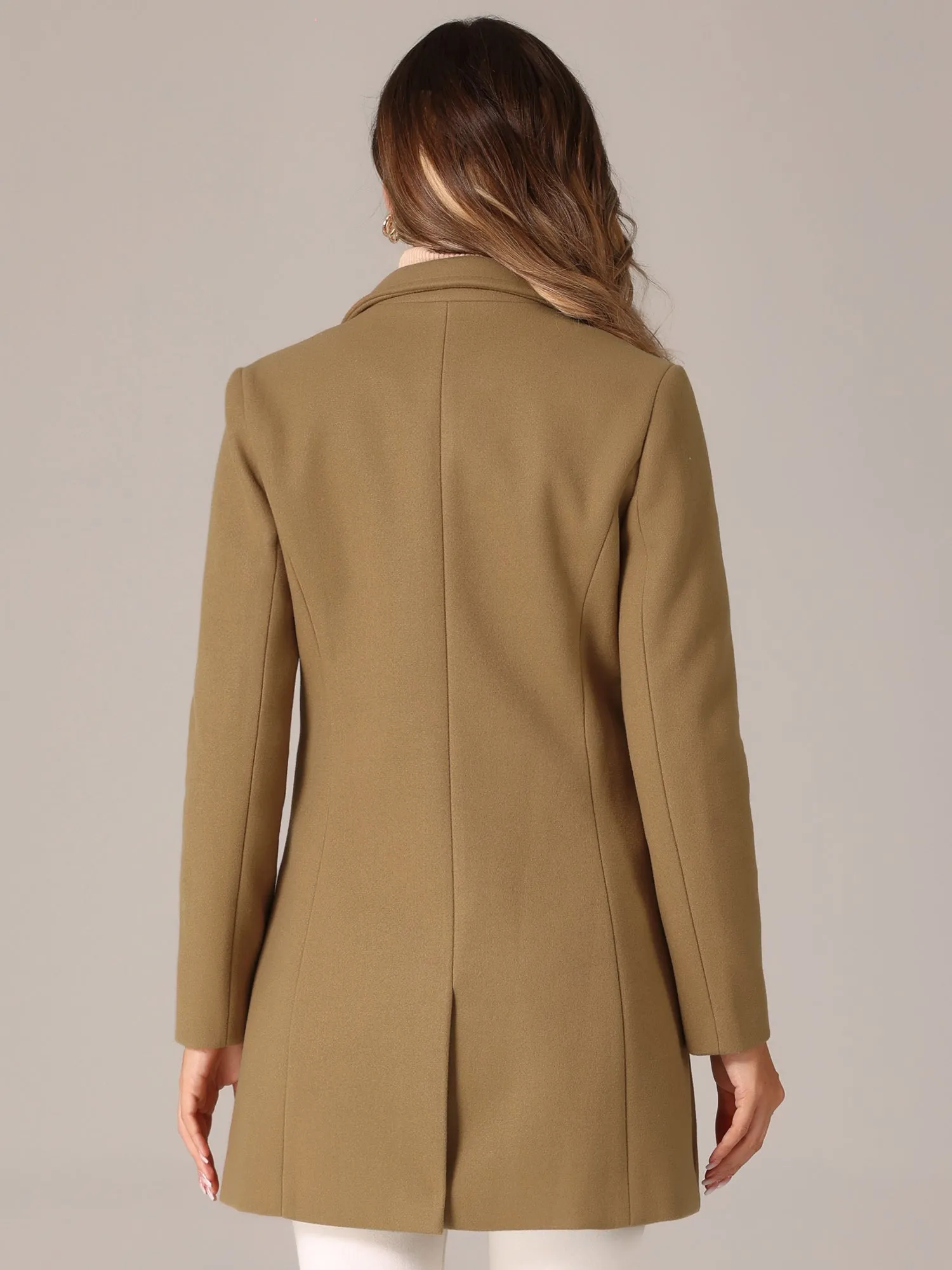 Classic Notched Lapel Long Sleeve Buttoned Coat