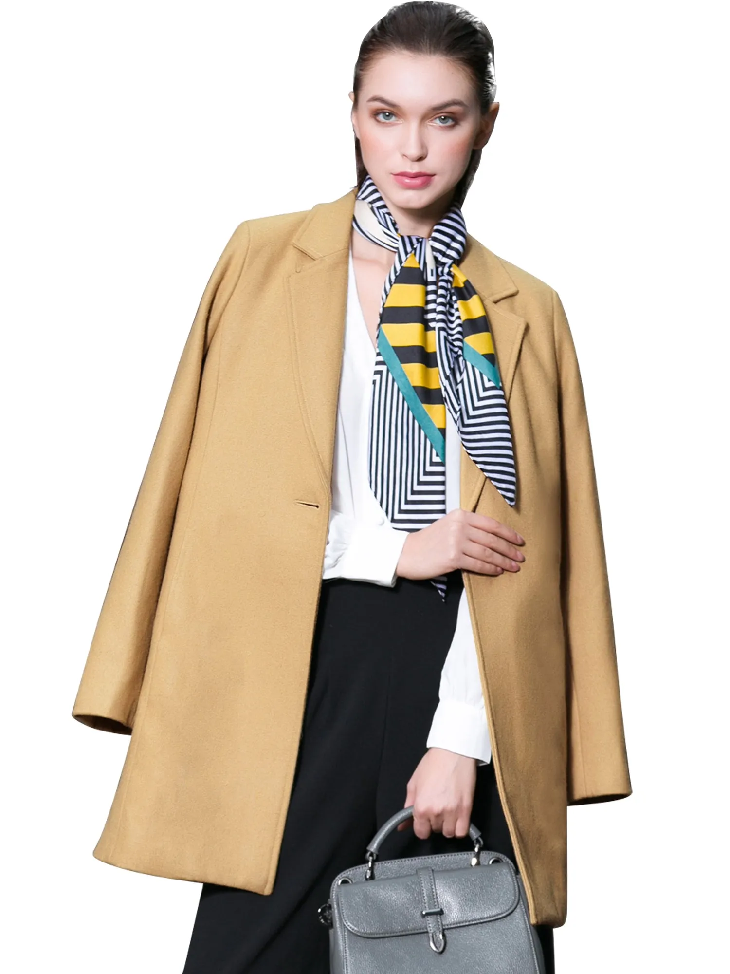 Classic Notched Lapel Long Sleeve Buttoned Coat