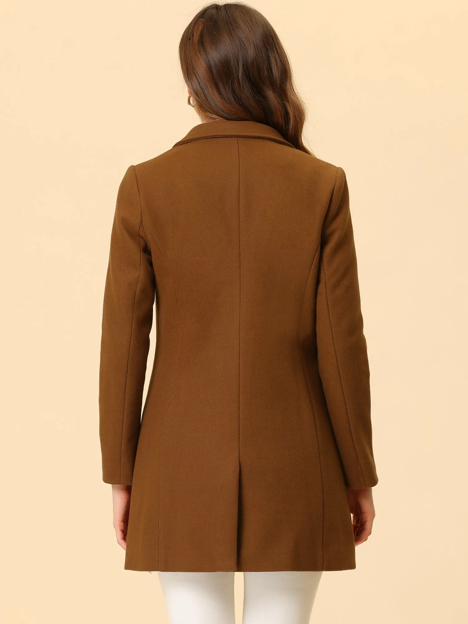 Classic Notched Lapel Long Sleeve Buttoned Coat