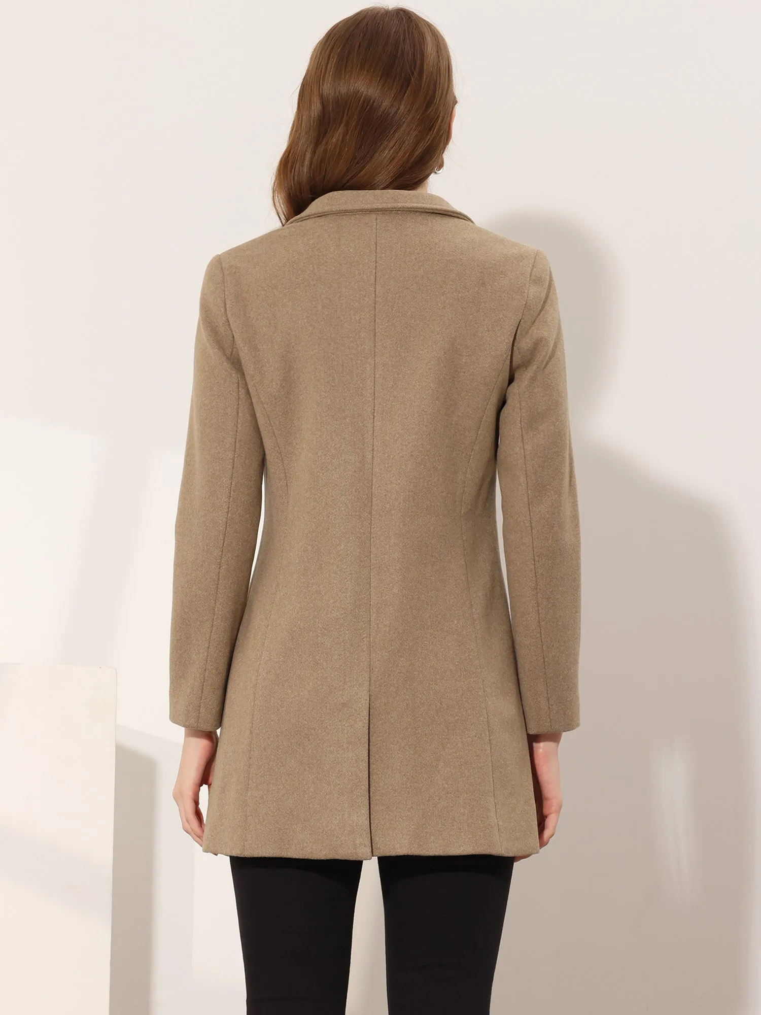 Classic Notched Lapel Long Sleeve Buttoned Coat