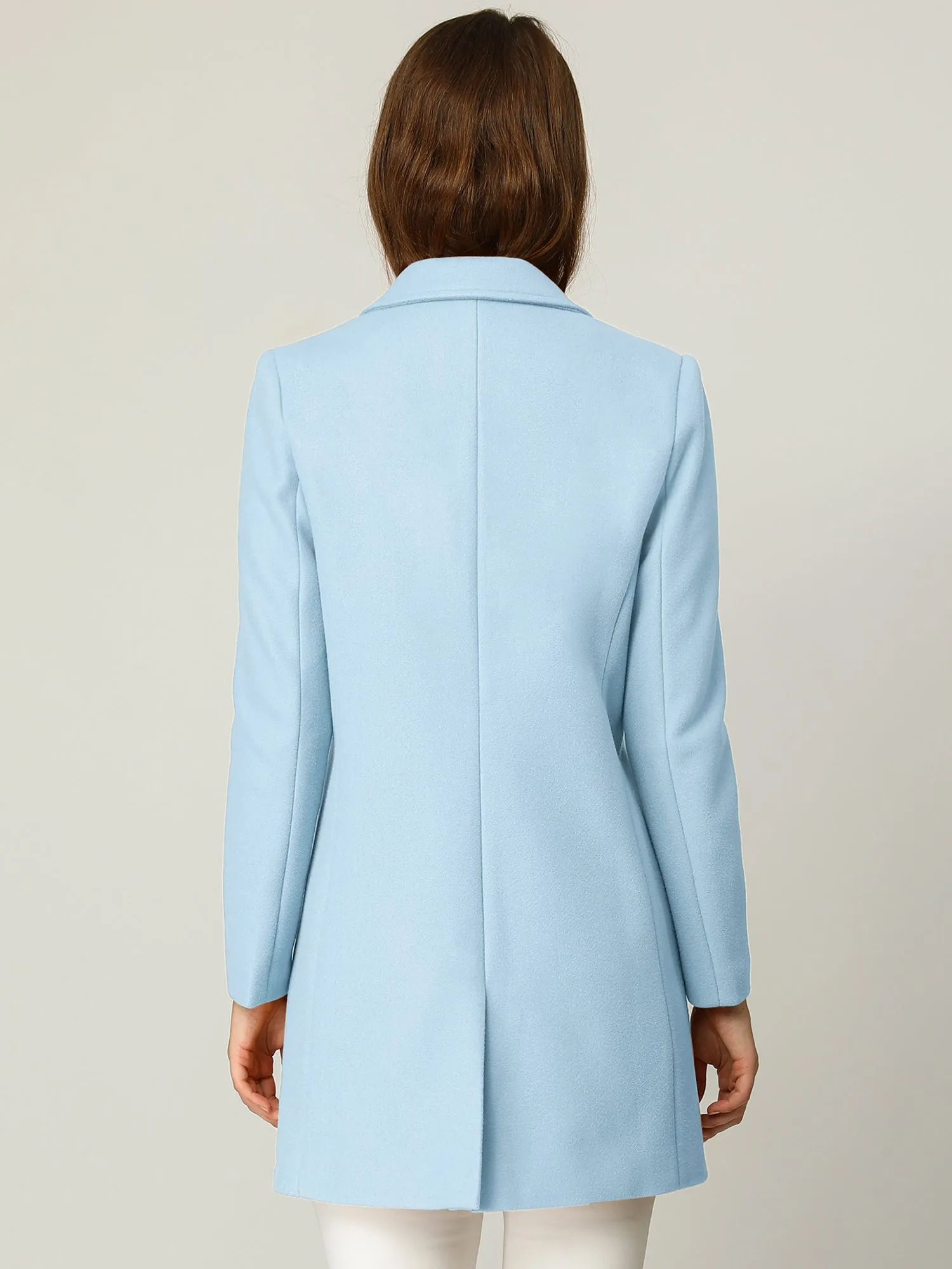 Classic Notched Lapel Long Sleeve Buttoned Coat