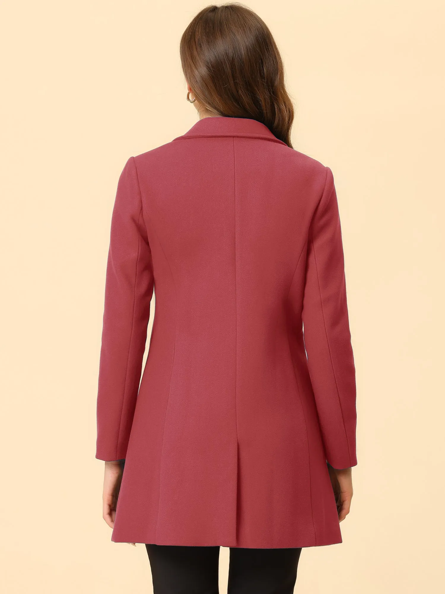 Classic Notched Lapel Long Sleeve Buttoned Coat